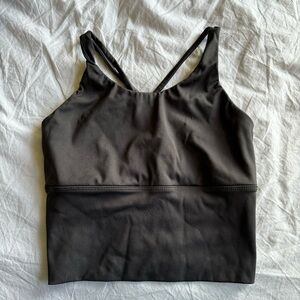 Purvelo Gray Long Line Sports Bra Cropped Top Crop Athletic Tank XS